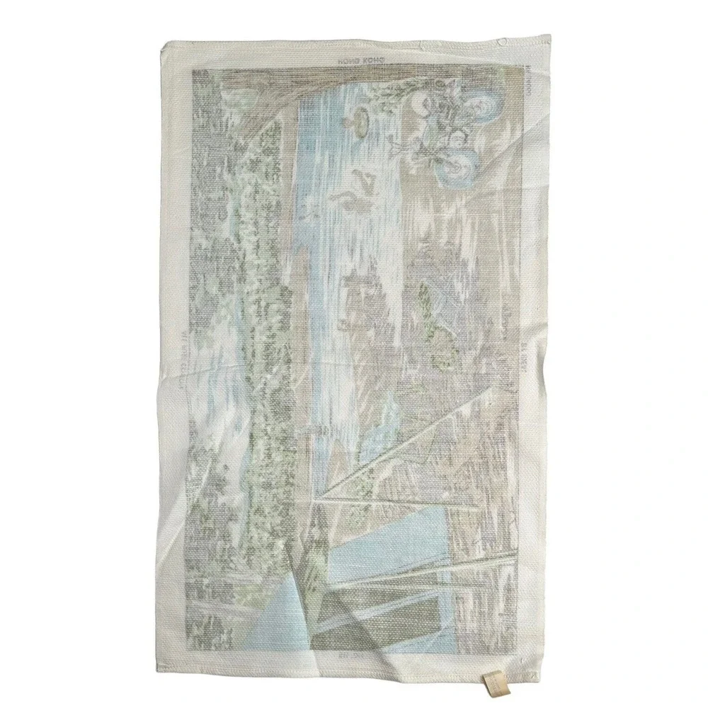 Vtg IDEAL‎ Dish Tea Towel Camping Fishing Swimming Motorcycle Oudoors Tapestry